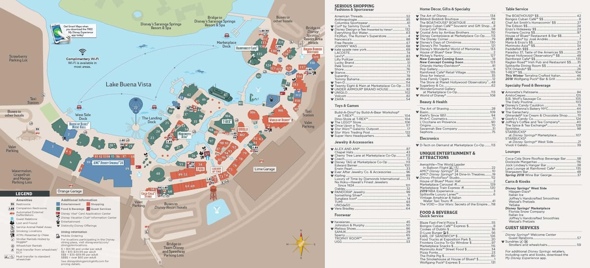 mapa de Disney springs