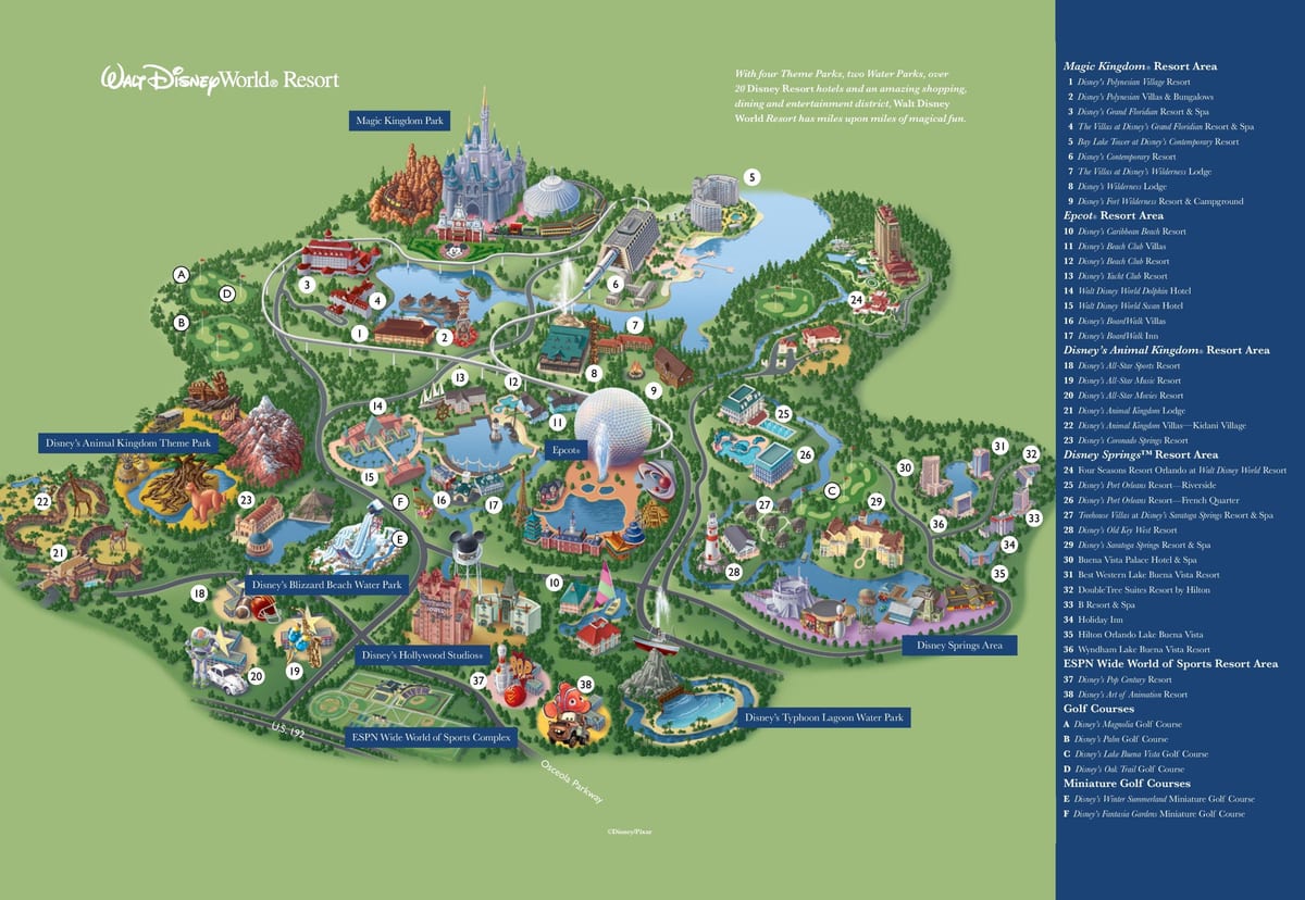 Disney World resort mapa