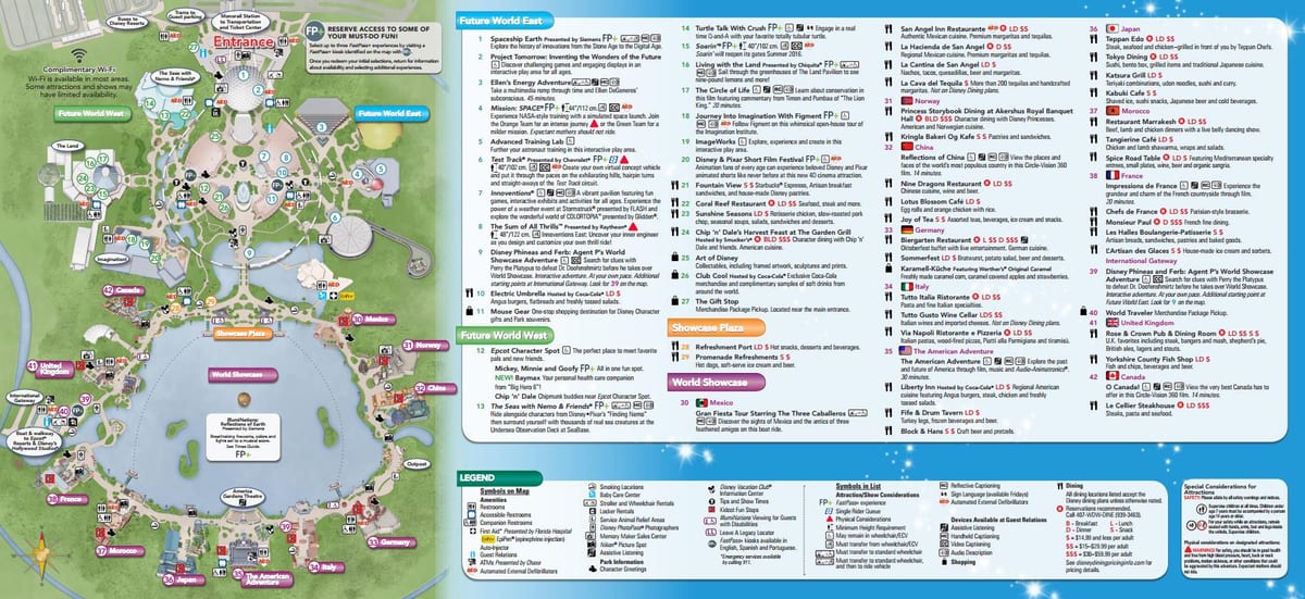 mapa de EPCOT Disney World