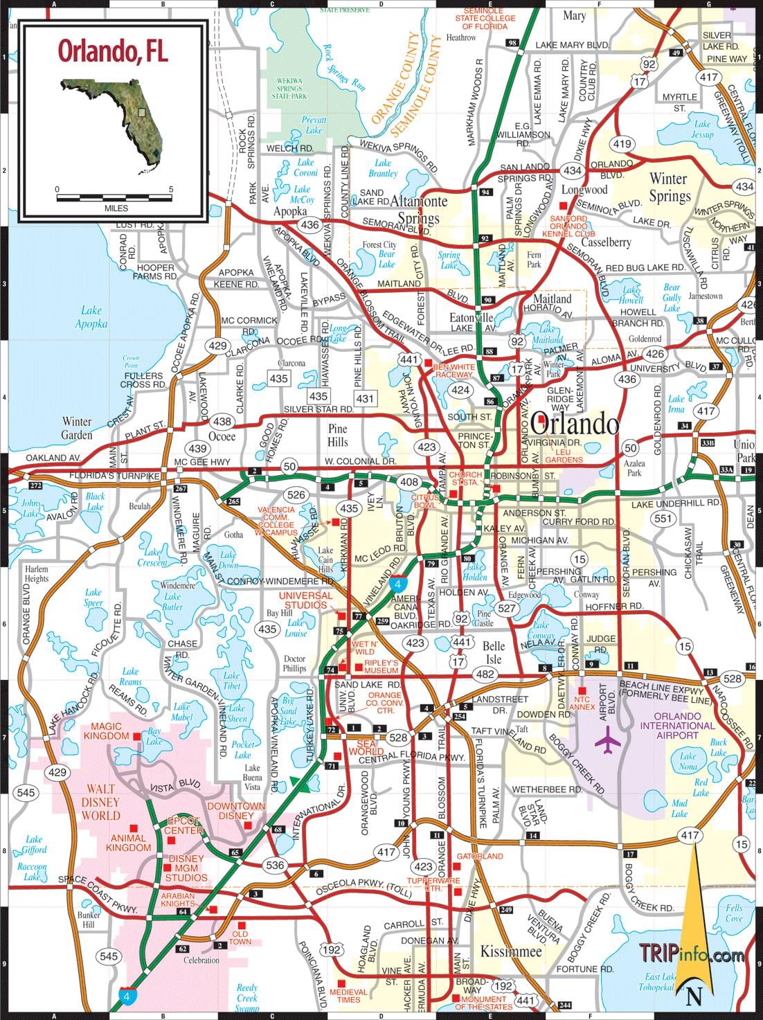Orlando, Florida mapa