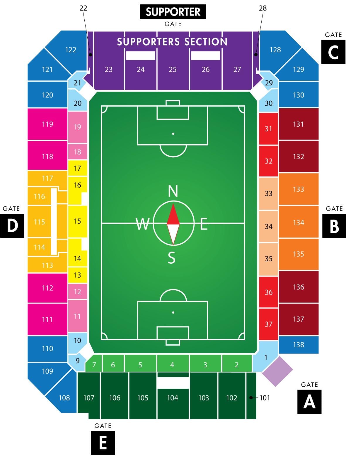 Orlando cidade estadio de fútbol mapa