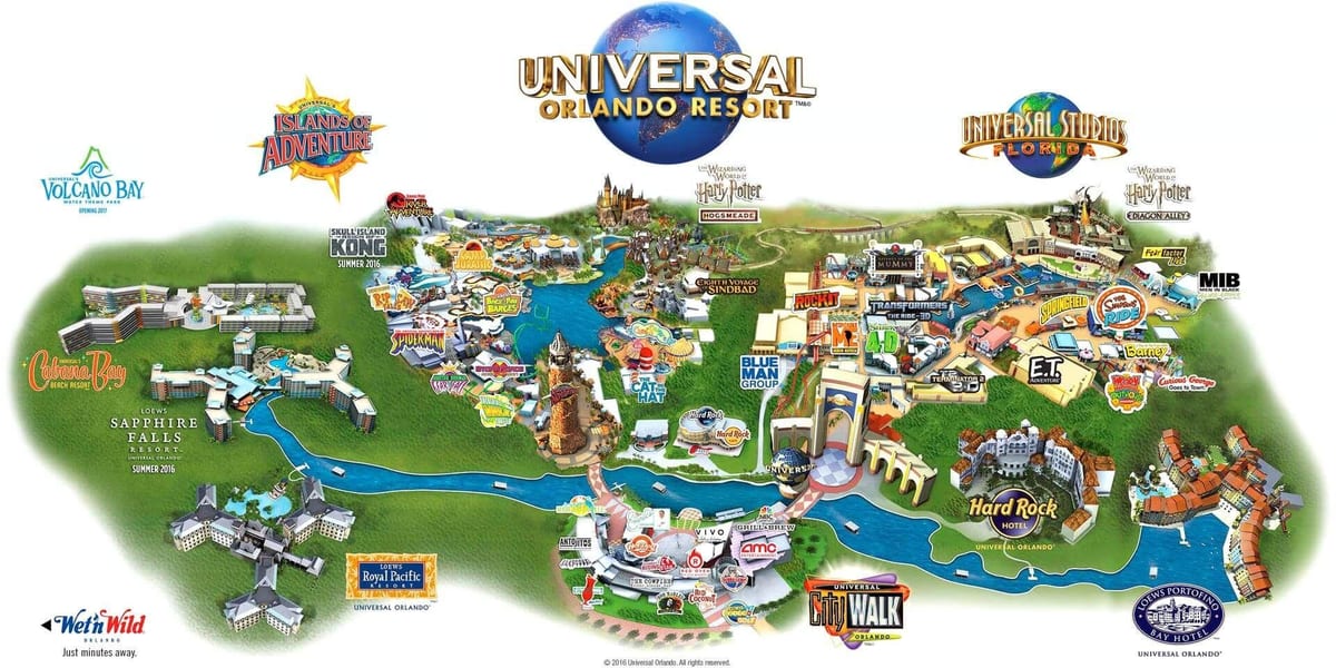 mapa de Universal Orlando